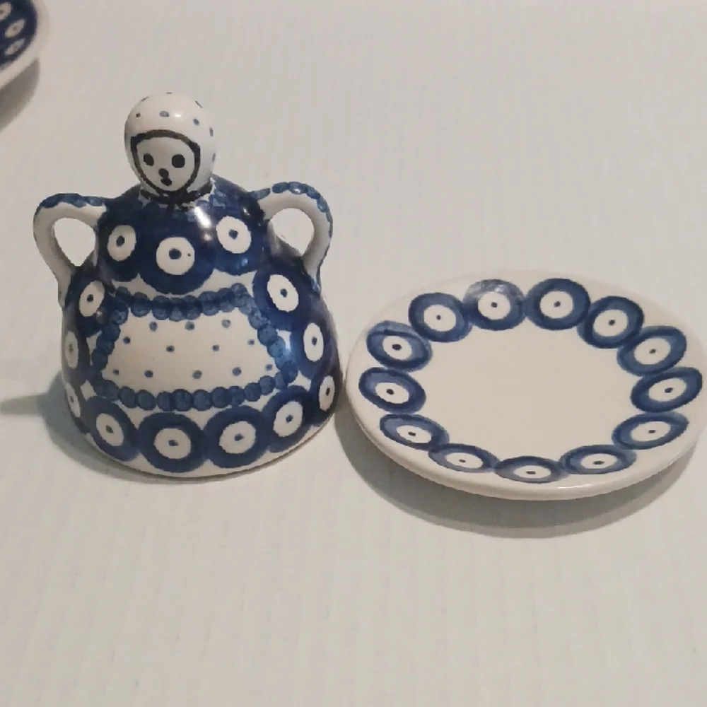 Polka Dot Blue and White Tea Set